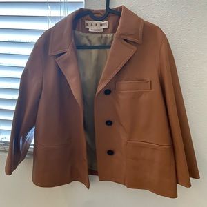 Marni Brown Nappa Leather Jacket